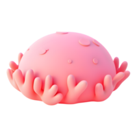 Abstract Render of a Pink Geometric Sphere with Blobby Protrusions against Transparent Background png