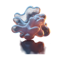 Abstract Liquid Blob with Glittering Particles and Reflection on Black png