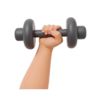 Arm strength training with dumbbell on transparent background, muscle building exercises png