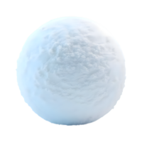 Realistic snow ball rendering on a black background with a transparent touch png