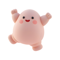 Cute and Joyful 3D Character Illustration on Transparent Background png
