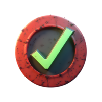 Rusty Check Mark Icon with Transparent Background, Perfect for Design png