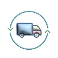 Efficient 3D Global Network Goods Flow Icons png