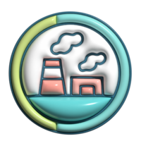 3D Cartoon Environmental Pollution Smog Icons png