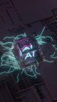 AI Processor Activating with Glowing Circuit Connections - System Glitch video