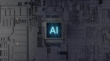 AI Processor Activating with Glowing Circuit Connections video