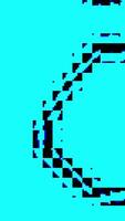 A pixelated image of a circle with a blue background video