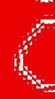 A pixelated red background with white lines video
