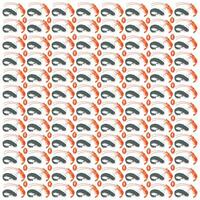 catfish, shrimp with tomato as a pattern background vector