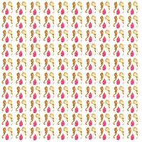 jellyfish, seahorses and dragon fruit as a pattern background vector