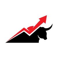 Bull and arrow stock chart vector