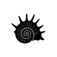 A black and white illustration of a shell vector