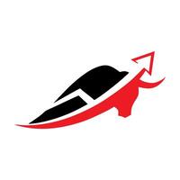 A bull with an arrow on its head vector