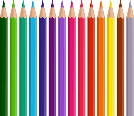 Set of colored pencils. illustration.