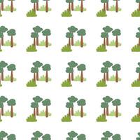 Forest seamless background. Nature background. Trees and grass decorations vector