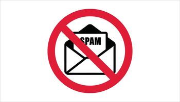 No Spam Email Icon Stop Unwanted Messages with Red Circle Warning Symbol vector
