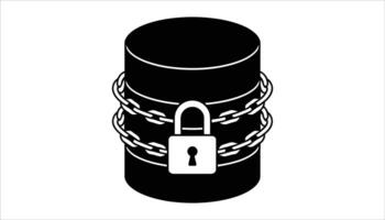 Data Security Icon Locked Database with Chain and Padlock Symbol for Privacy and Protection vector