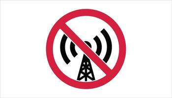 No Signal Icon Wireless Network Restriction Symbol Isolated on White Background vector