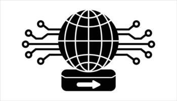 Global Data Transfer Icon Internet Network Connection Symbol vector