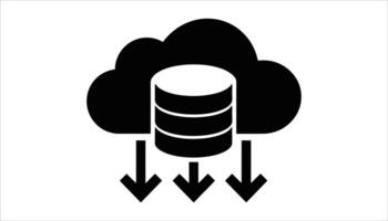 Cloud Database Download Icon Data Storage and Hosting Concept for Cloud Computing vector