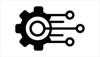 Technology Gear Circuit Automation and Digital Innovation Icon for Smart Systems vector