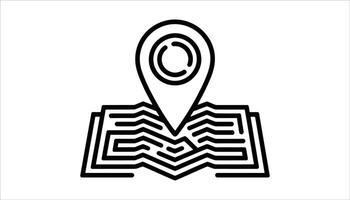 Map with Location Pin Icon GPS Navigation Symbol vector