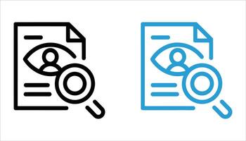 User Data Analysis Icon Document with Eye and Magnifying Glass vector