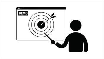 Business Presentation with Target Strategy and Arrow Demo Concept Icon vector