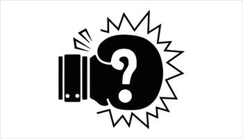 Boxing Glove Question Mark Problem Solving, Challenge, and Conflict Icon in Comic Style vector