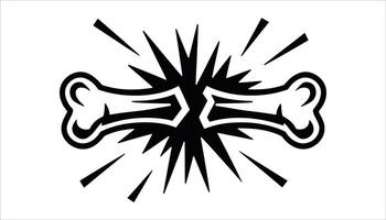 Broken Bone Icon Exploding Fractured Bone Symbol for Injury, Pain, and Medical Concept vector