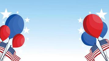 Balloons and Flags with Stars for Celebration Design vector