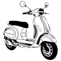 Modern Retro Scooter with Sleek Design for Coloring Fans vector