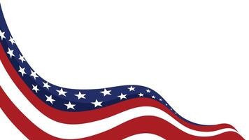 Abstract American Flag Waves with Stars on Clean Background vector