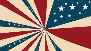 Exploding Sunburst Background with Stars in Patriotic Red, White and Blue Theme vector
