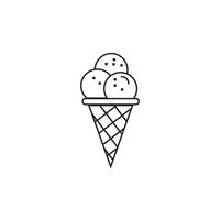 Three Scoop Ice Cream in Cone vector