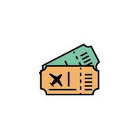 Two Flight Tickets With X-Mark vector