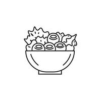 Japanese Sushi Bowl with Assorted Toppings vector