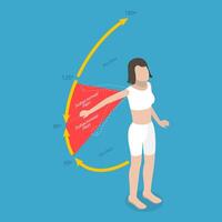 3D Isometric Flat Conceptual Illustration of Painful Arc Test, Rotator Cuff Disorder vector