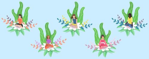 3D Isometric Flat Conceptual Illustration of Wellbeing, Meditation Practice vector