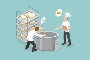 3D Isometric Flat Conceptual Illustration of Making Cheese, Process of Dairy Product Production vector