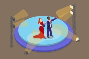 3D Isometric Flat Icon of Event Hosts , Profession TV Presenter vector
