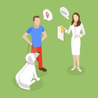 3D Isometric Flat Conceptual Illustration of Microchip For Pets, Animal Identification Device vector
