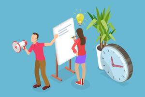 3D Isometric Flat Conceptual Illustration of Did You Know, Explaining Interesting Facts vector