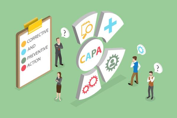 3D Isometric Flat Conceptual Illustration of CAPA , Corrective and Preventive Action
