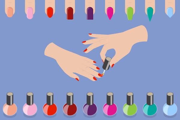 3D Isometric Flat Conceptual Illustration of Professional Manicure, Nails Polishing and Painting