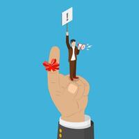 3D Isometric Flat Conceptual Illustration of Reminder String, Do not Forget an Important Task vector
