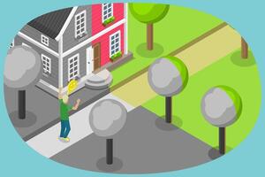 3D Isometric Flat Conceptual Illustration of Positive Outlook, Optimistic Mindset and Good Mood vector