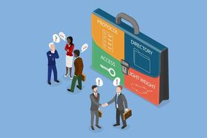 3D Isometric Flat Conceptual Illustration of Lightweight Directory Access Protocol, LDAP vector