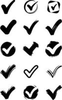 Minimalist Check and Cross Symbols in Silhouette Style vector