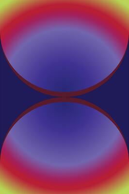 Vibrant Abstract Symmetry with Radiant Gradient and Curved Geometry